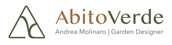 Logo AbitoVerde, Andrea Molinaro - Garden Designer, sfondo bianco